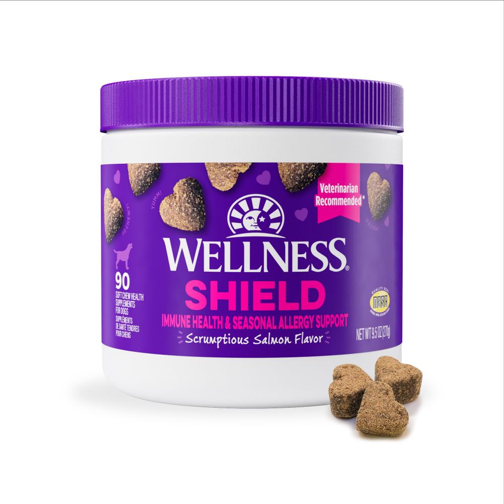 Wellness Shield Immune and Allergy Support Salmon Flavor Soft Chew Dog Supplements - 90 Count  