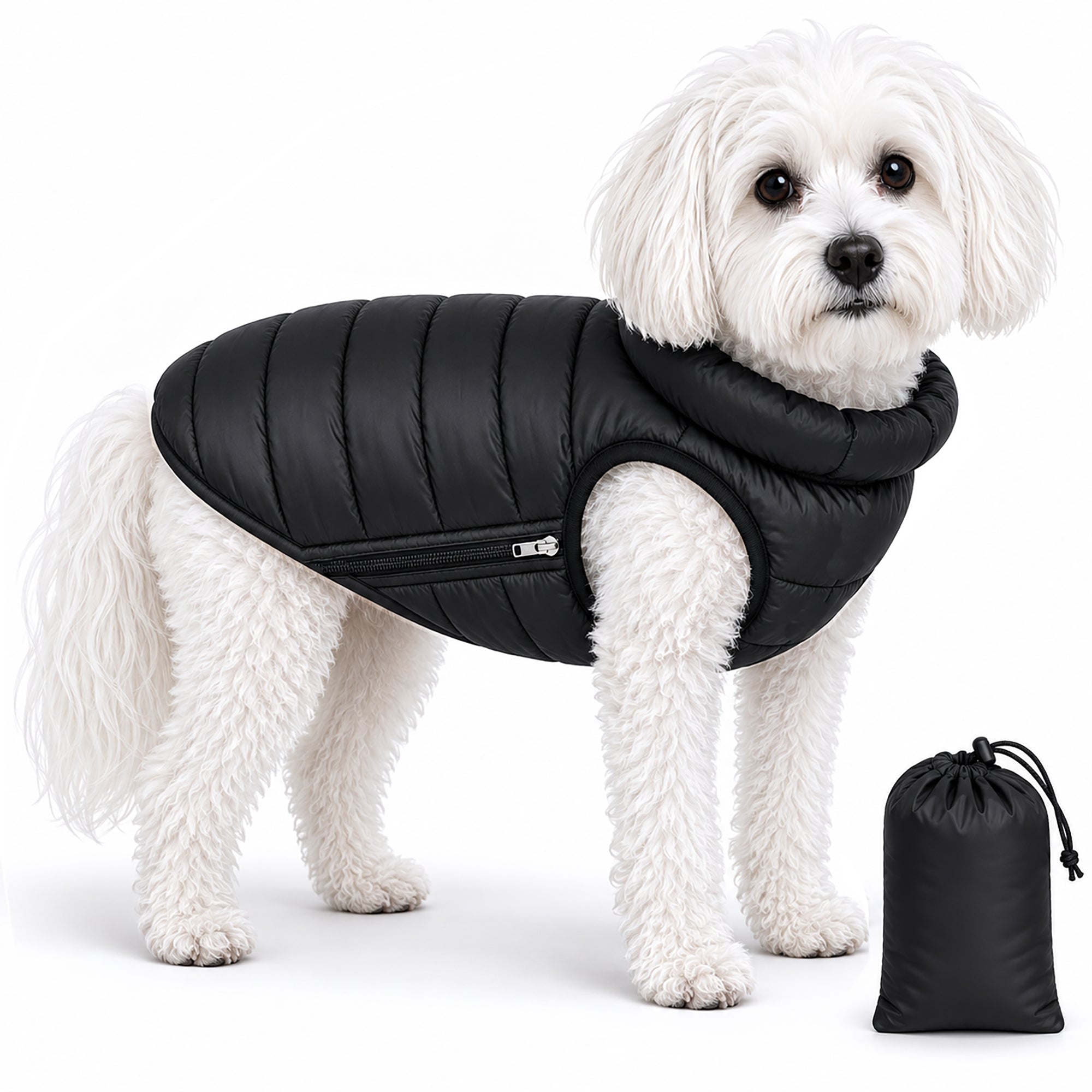 Pet Life ® 'Pursuit' Quilted Ultra-Plush Thermal Dog Jacket Black X-Small