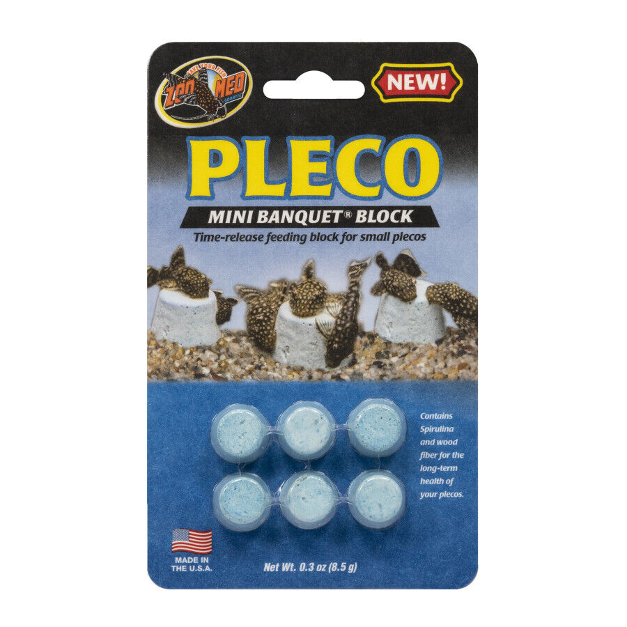 Zoo Med Laboratories Pleco 6-Pack Banquet Block Time Release Fish Food - Mini -.3 Oz  