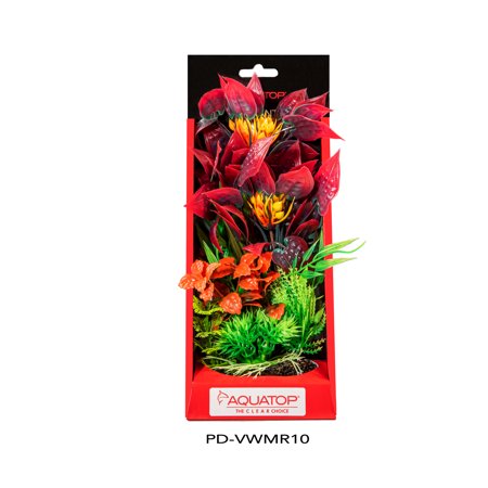 Aquatop Vibrant Plant Aquarium Decor - Mixed Red - 10 Inch