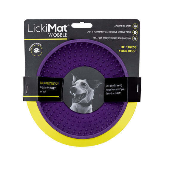 Innovative Pet Lickimat Wobble Slow Feeding Rubber Cat and Dog Bowl - Purple