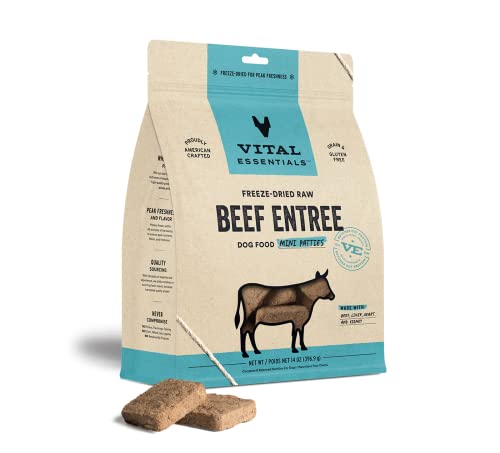 Vital Essential's Grain-Free Beef Entrée Mini Patties Freeze-Dried Dog Food - 14 Oz  