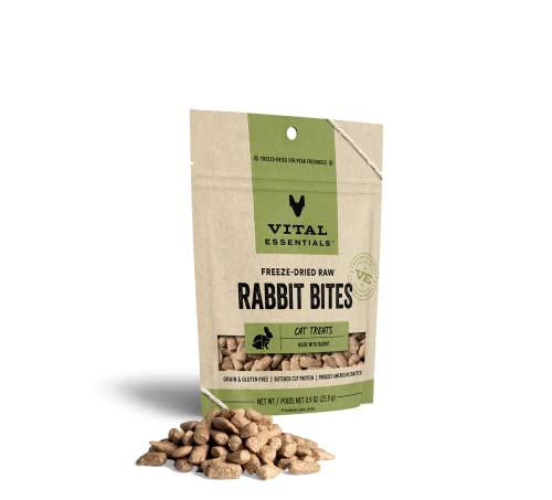 Vital Essential's Grain-Free Rabbit Bites Freeze-Dried Cat Treats - 0.9 Oz  