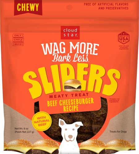 Cloudstar Wag More Bark Less Beef Cheeseburger Sliders Soft and Chewy Dog Treats - 8 Oz