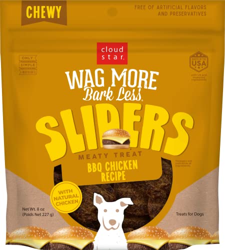 Cloudstar Wag More Bark Less BBQ Chicken Sliders Soft and Chewy Dog Treats - 8 Oz