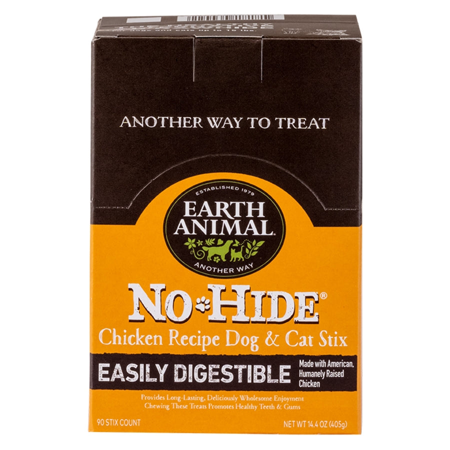 Earth Animal  No Hide Stix Chicken Flavored Natural Cat and Dog Chews - 90 Count