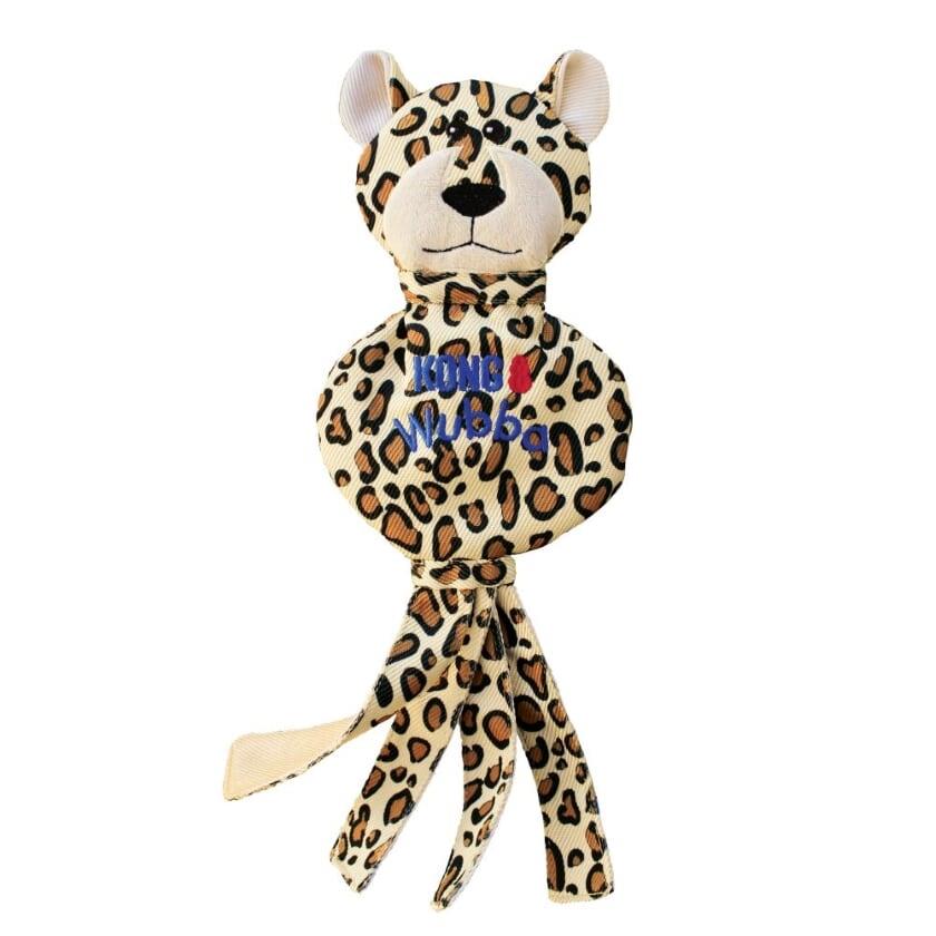 Kong Wubba Cheetah No Stuffing Squeak and Fetch Nylon Dog Toy - Large  