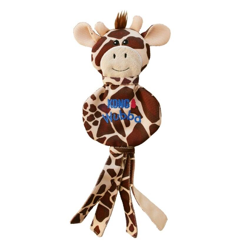 Kong Wubba Giraffe Low-Stuffing and Squeak Nylon Dog Toy - Brown - Large  