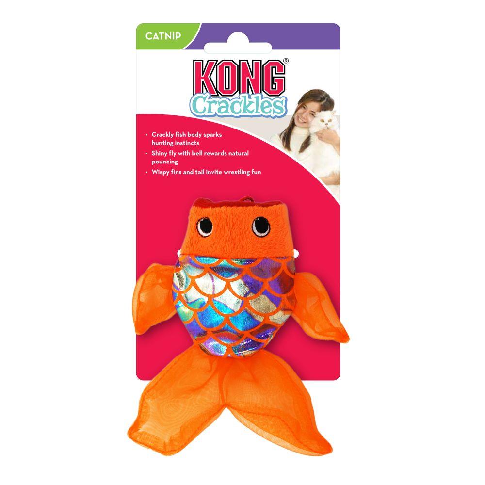 Kong Crackles Gulpz 2-Piece Fish Crinkle and Plush Catnip Cat Toy  