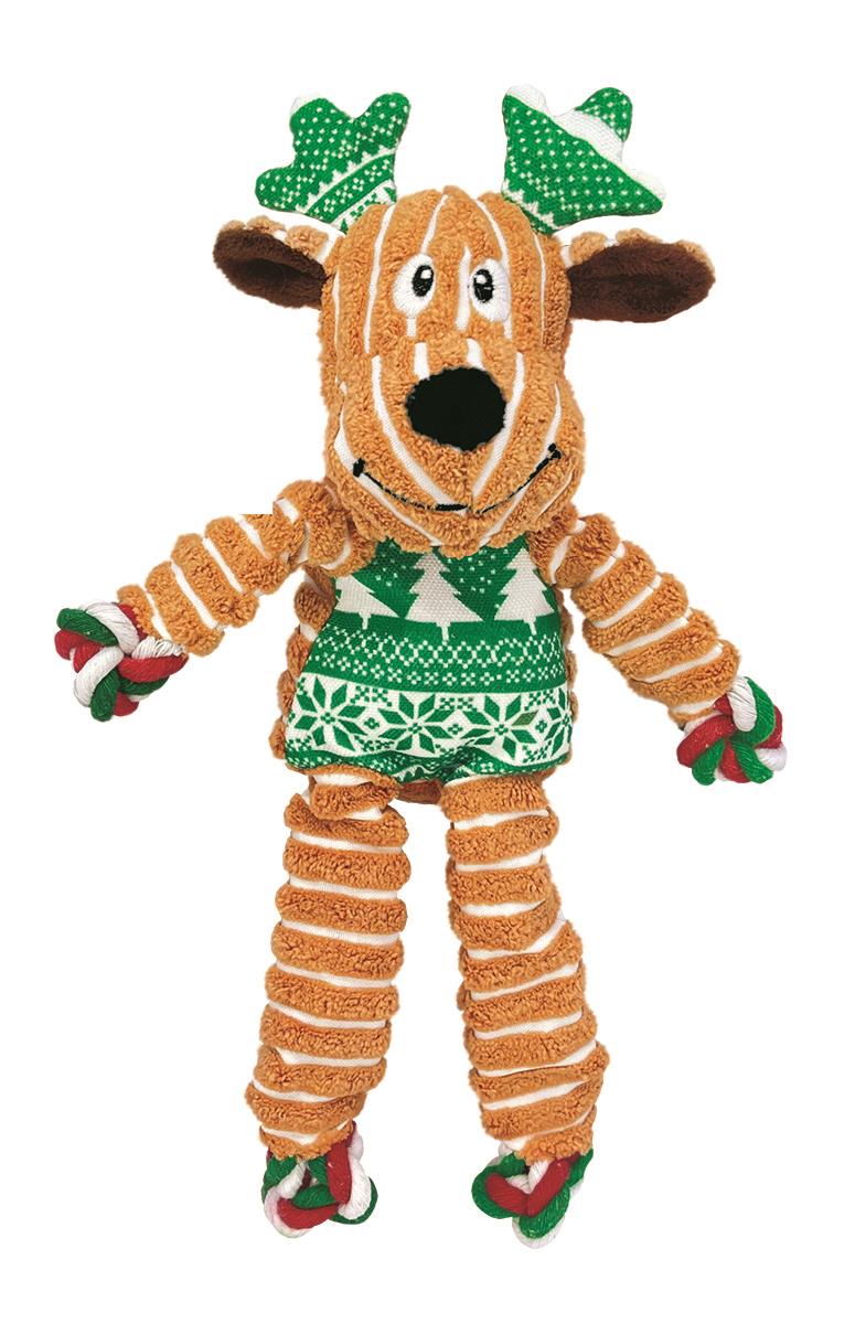 Kong Holiday Floppy Knots Raindeer Internal Knotted Rope and Squeak Dog Toy - Small/Medium  