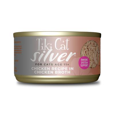 Tiki Cat Silver Comfort Shreds Chicken and Chicken Broth Senior Adult Canned Cat Food - 2.4 Oz - Case of 12 Default Title