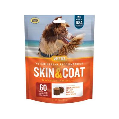 VETIQ Skin and Coat Hickory Smoke Flavored Soft Chew Dog Supplements - 60 Count