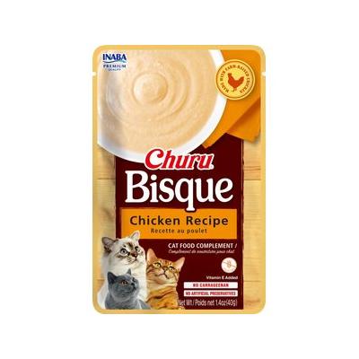 Inaba Churu Bisque Chicken Recipe Lickable and Squeezable Puree Cat Treat Pouches - 1.4 Oz - Case of 6