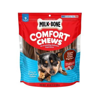 Milk-Bone Rawhide-Free Comfort Chews Beef Flavored Soft and Chewy Dog Treats - Small/Medium - 22.2 Oz - 9 Count - 4 Pack