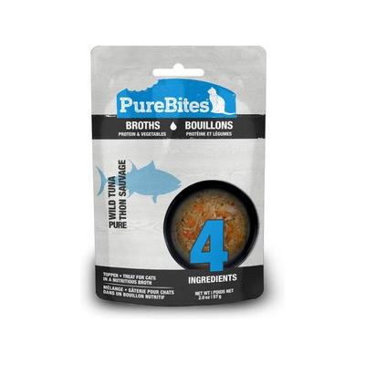 Purebites Limited Ingredient Wild Tuna and Vegetables in Broth Wet Cat Food Topper or Treat Pouch - 2 Oz - Case of 18 Default Title