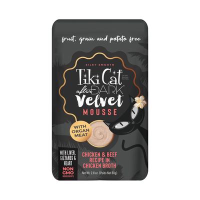 Tiki Cat After Dark Velvet Mousse Grain-Free Chicken and Beef in Broth Wet Cat Food Pouch - 2.8 Oz - Case of 12 Default Title
