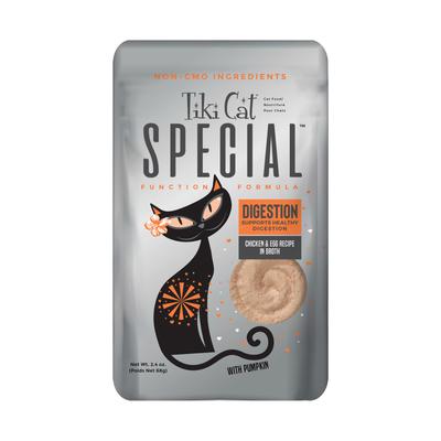 Tiki Cat Special Digestion Chicken and Egg with Pumpkin in Broth Wet Cat Food Pouch - 2.4 Oz - Case of 12 Default Title