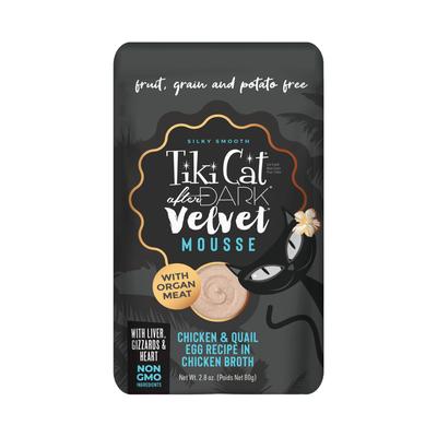 Tiki Cat After Dark Velvet Mousse Grain-Free Chicken and Quail Egg in Broth Wet Cat Food Pouch - 2.8 Oz - Case of 12 Default Title