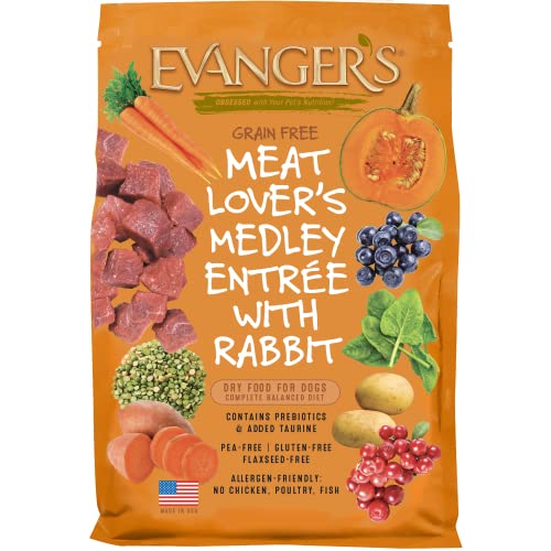 Evanger's Grain-Free Meat Lover's Medley with Fruit Potato and Rabbit Dry Dog Food - 30 Lbs Default Title
