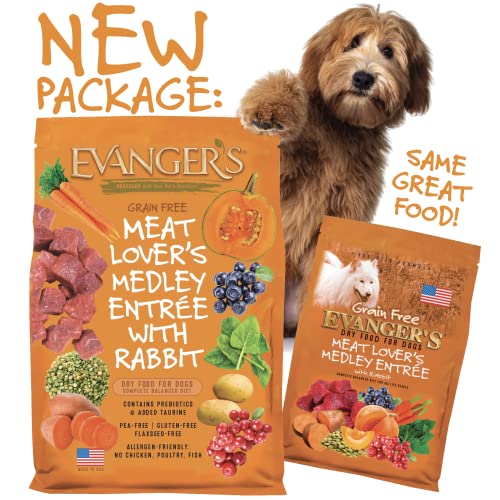 Evanger's Grain-Free Meat Lover's Medley with Fruit Potato and Rabbit Dry Dog Food - 30 Lbs