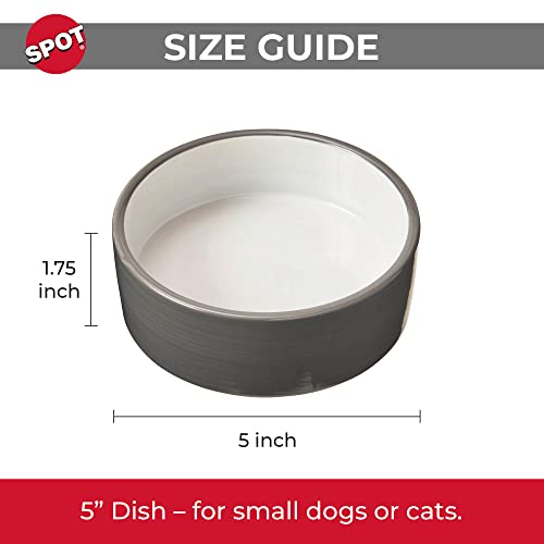 Ethical SPOT 2-Tone Ceramic Dog Bowl Dish - Gray