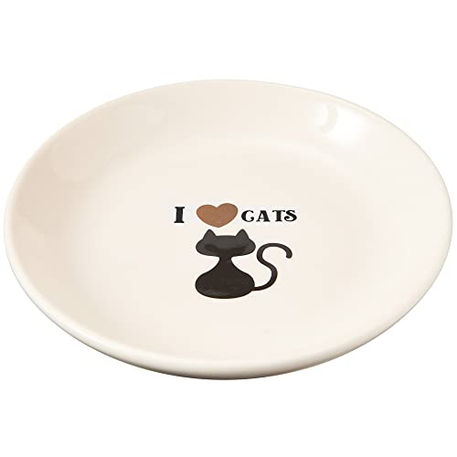 Ethical SPOT I Love Cats Saucer Ceramic Whisker Friendly Cat Bowl - 5 Inch Default Title