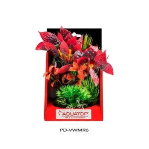Aquatop Vibrant Plant Aquarium Decor - Mixed Red - 6 Inch