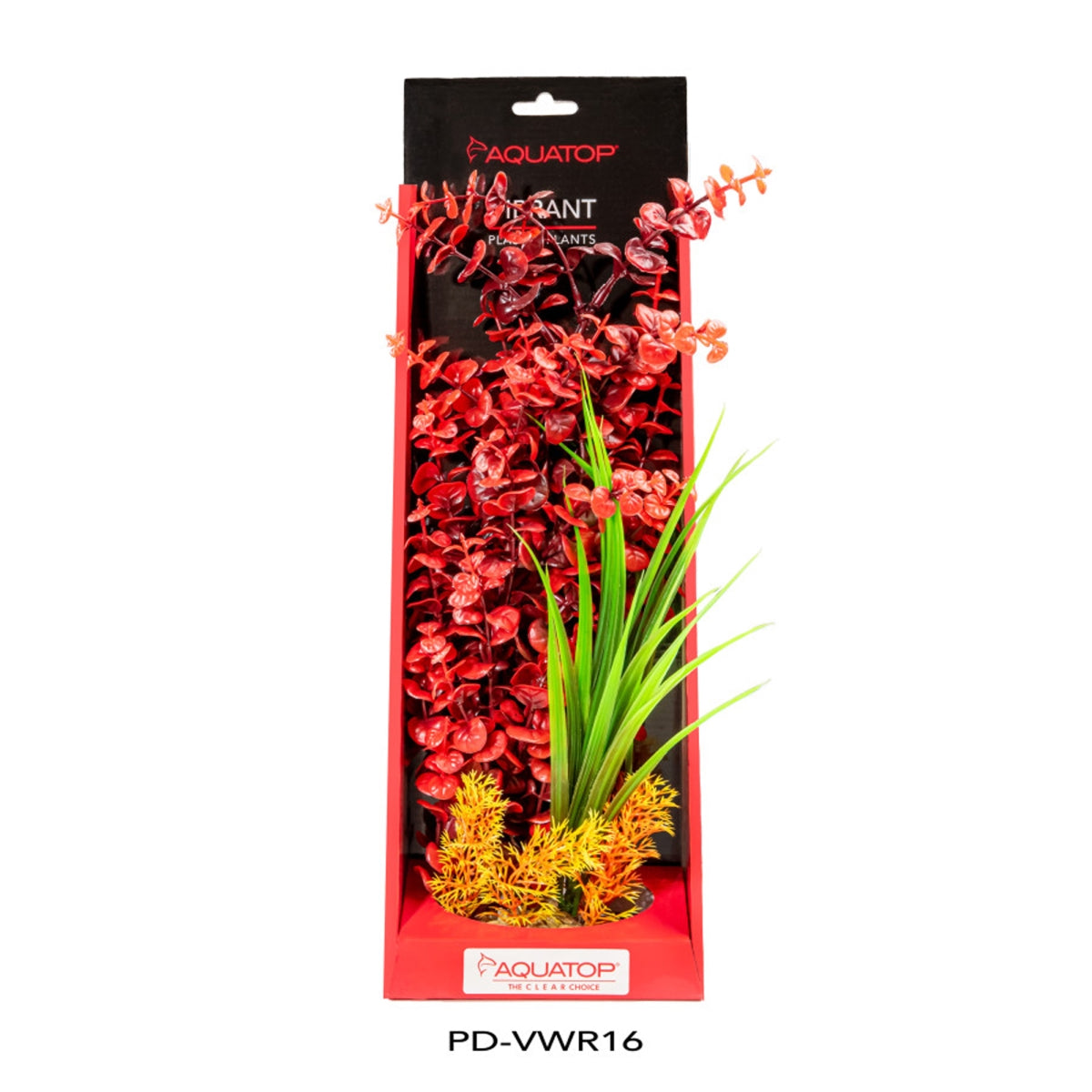 Aquatop Vibrant Plant Aquarium Decor - Red - 16 Inch