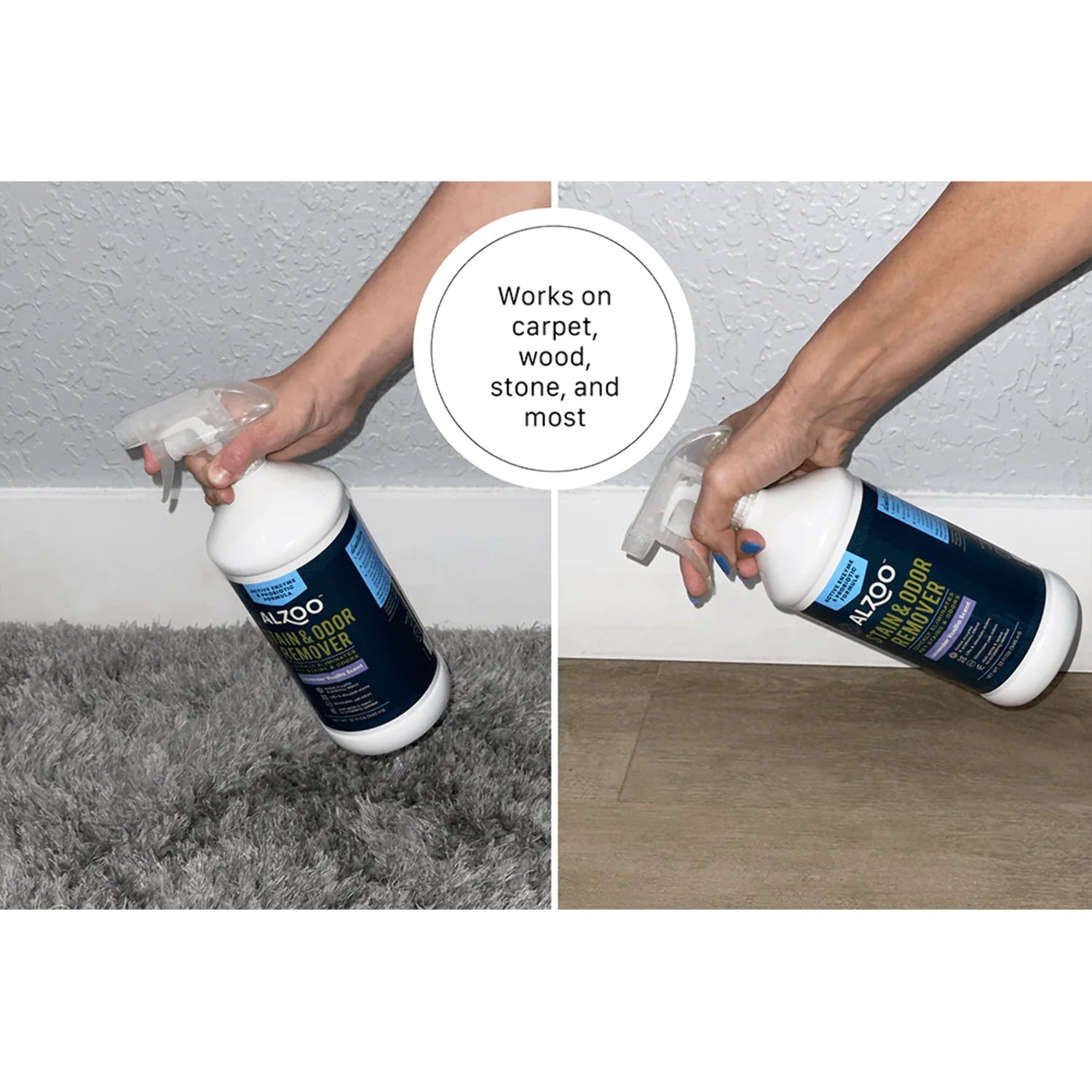 Alzoo Stain and Odor Remover Apple Blossom Spray - 16 Oz 