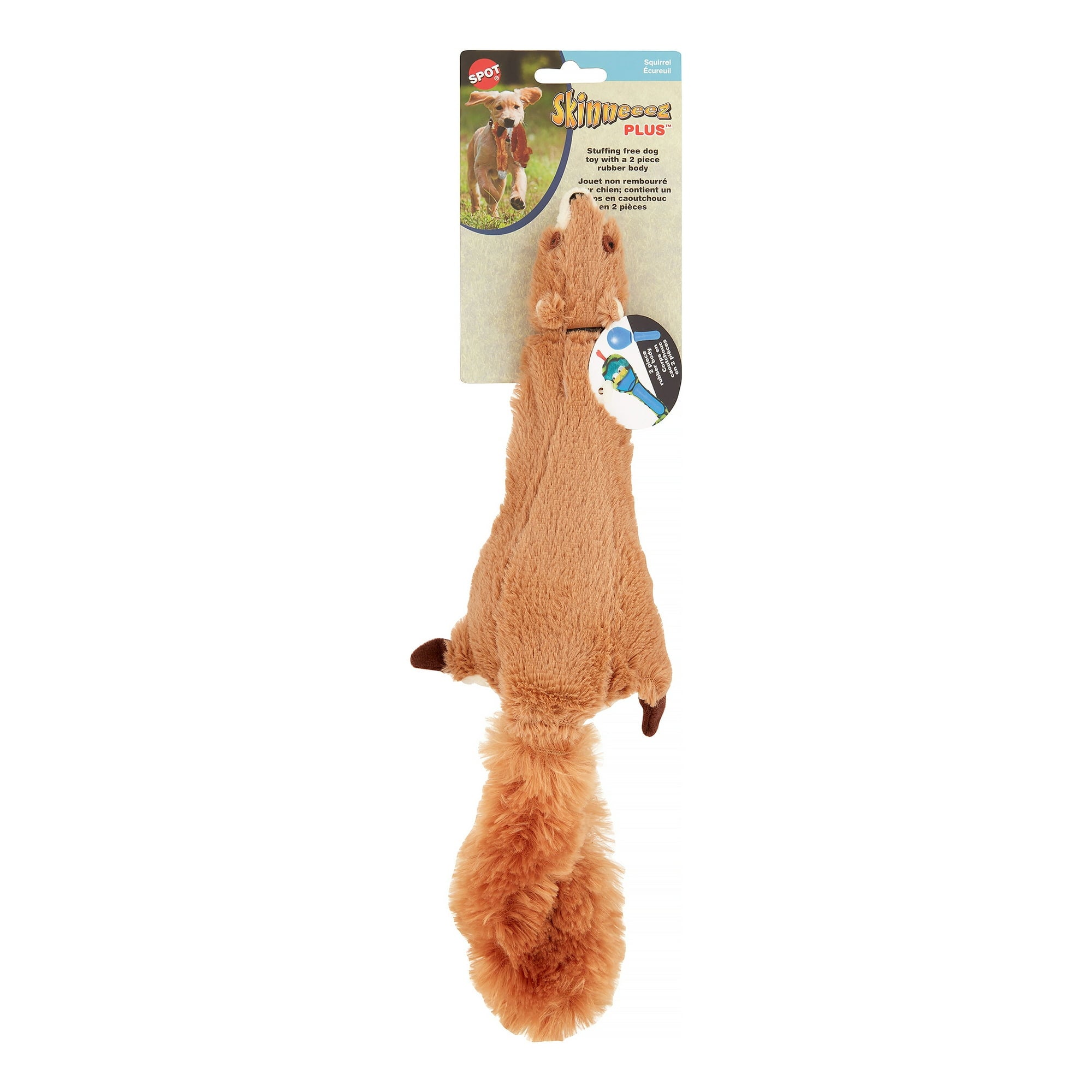 Ethical SPOT Skinneeez Stuffing-Free Squirrel Squeak Dog Toy - 15 Inch
