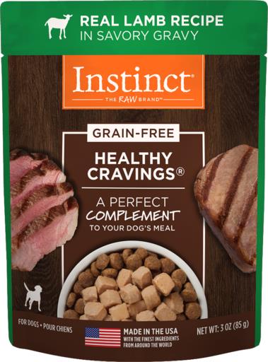 Instinct Healthy Cravings Grain-Free Lamb Wet Dog Food Pouch - 3 Oz - Case of 24  