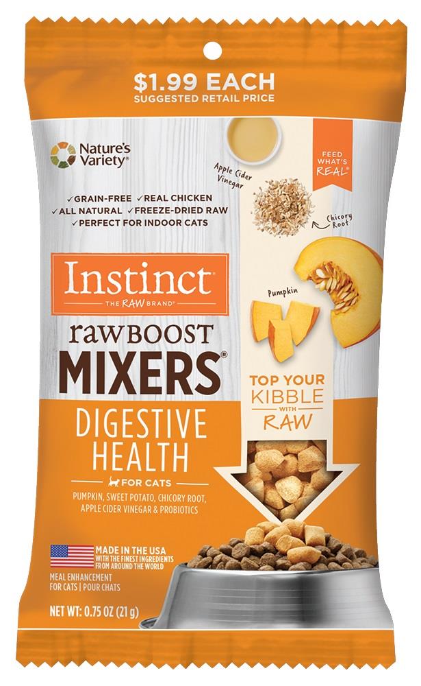 Instinct Digestive Health Raw Boost Mixers Freeze-Dried Cat Food Toppers - .75 Oz - 8 Pack  