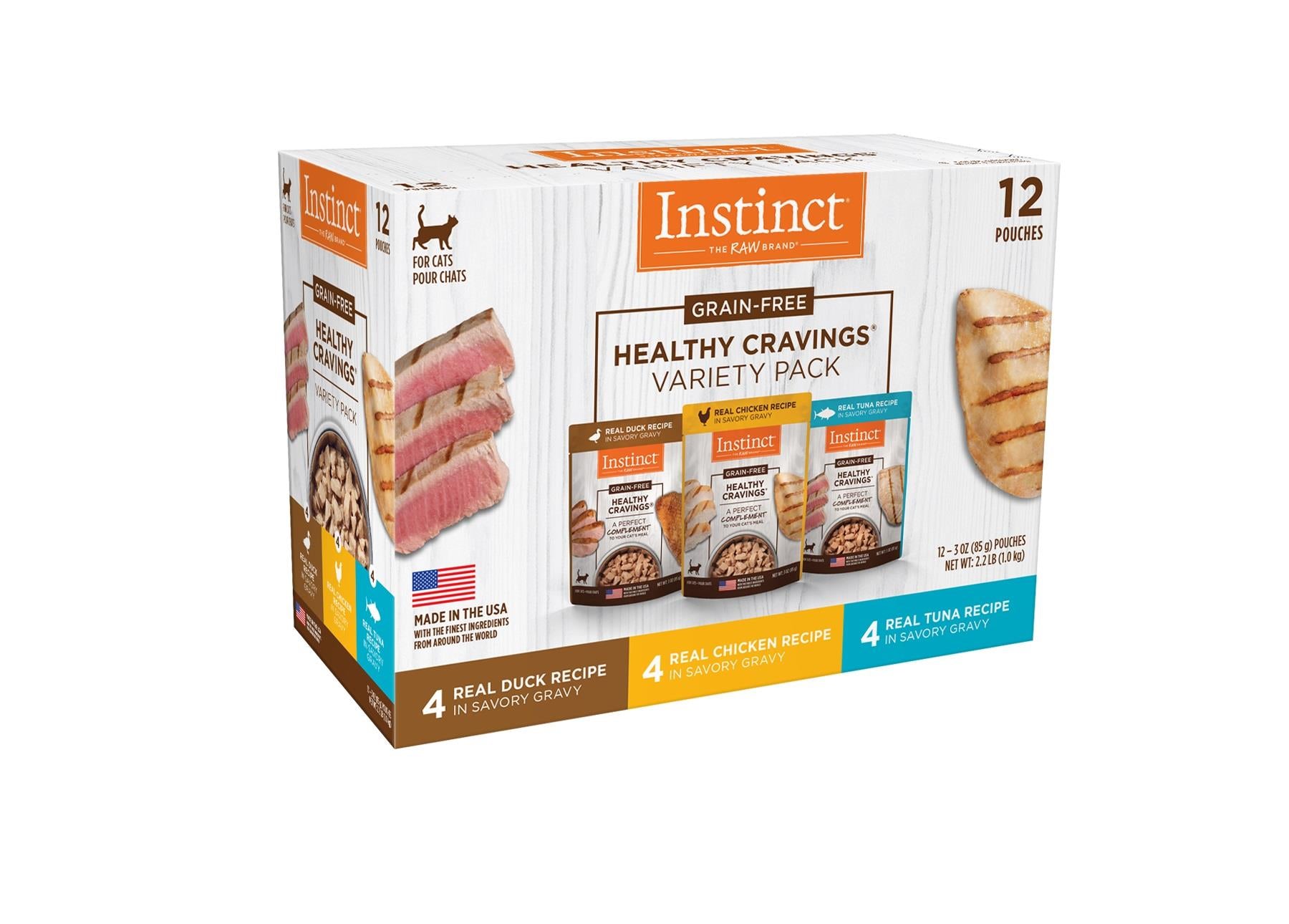 Instinct Grain-Free Healthy Cravings Cat Food Toppers - Variety Pack - 3 Oz - 12 Pack - Case of 2  