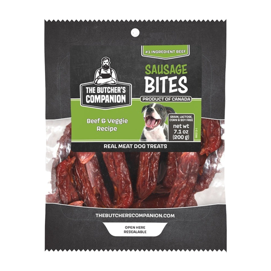 The Butcher's Companion Sausage Bites Beef and Vegetable Natural Jerky Dog Treats - 7.1 Oz