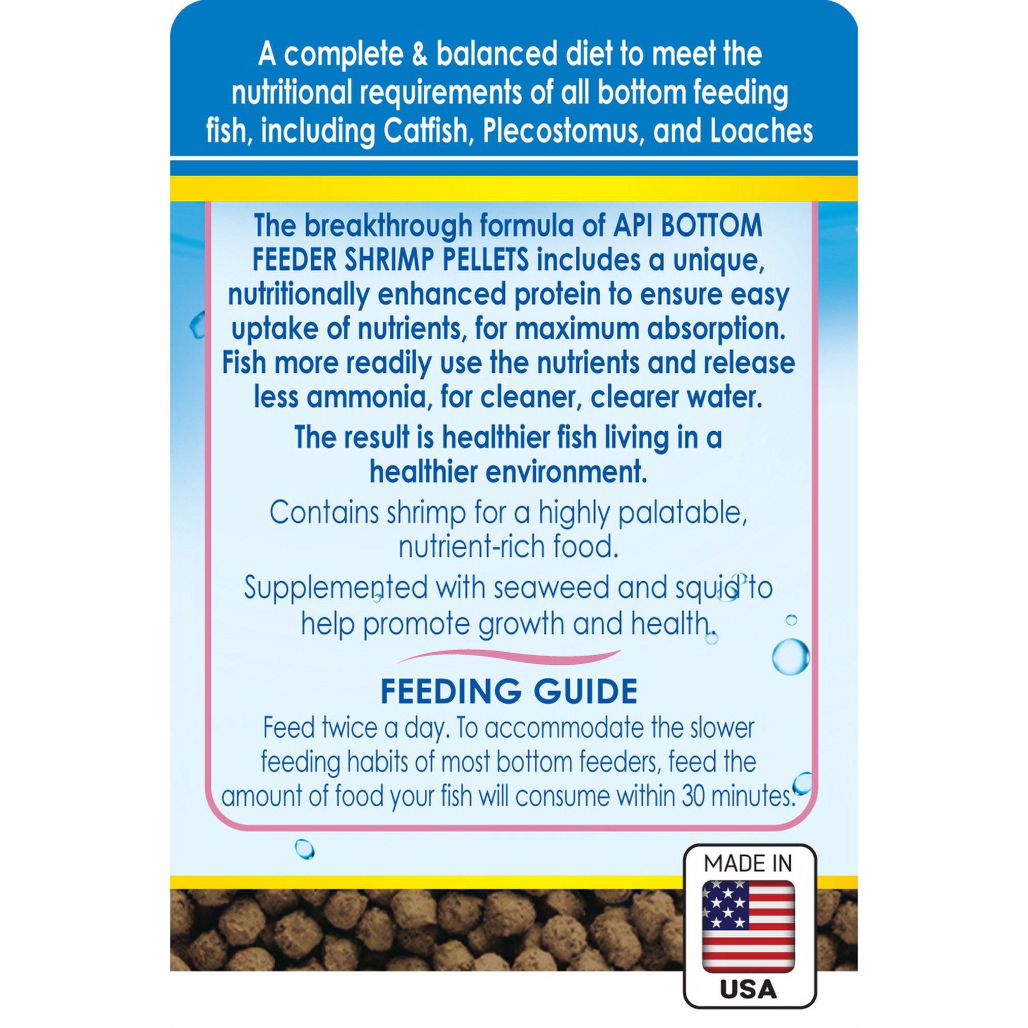 API Bottom Feeder Freeze-Dried Shrimp Pellets Fish Food with Squid - 4 Oz