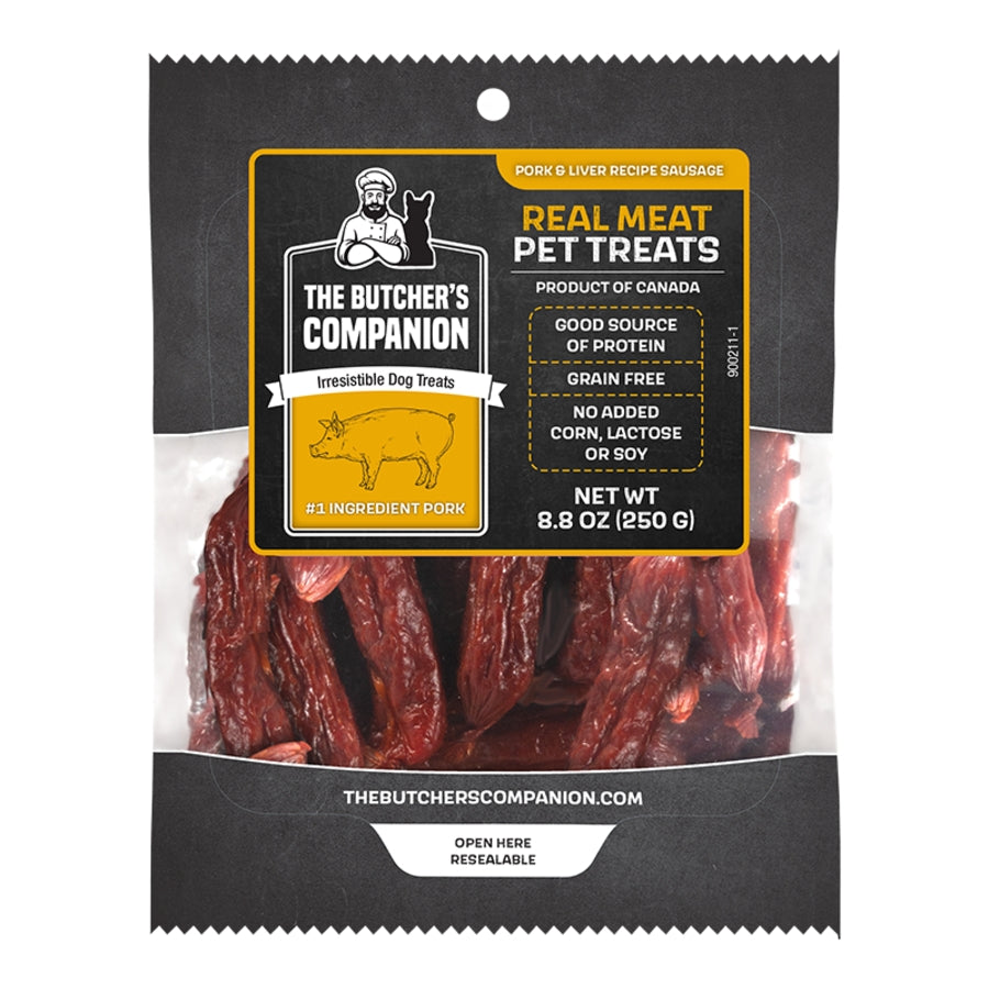 The Butcher's Companion Sausage Sticks Pork and Liver Natural Jerky Dog Treats - 8.8 Oz