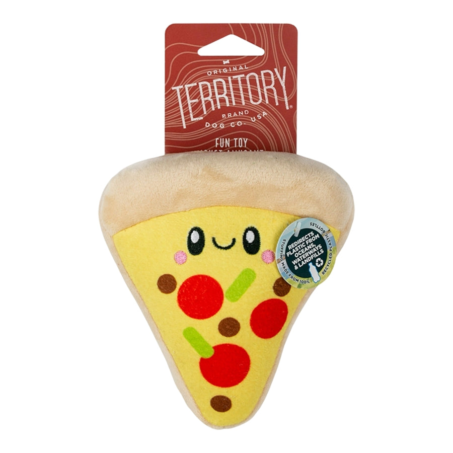 Territory Pizza Slice Squeak and Plush Dog Toy - 6 Inches