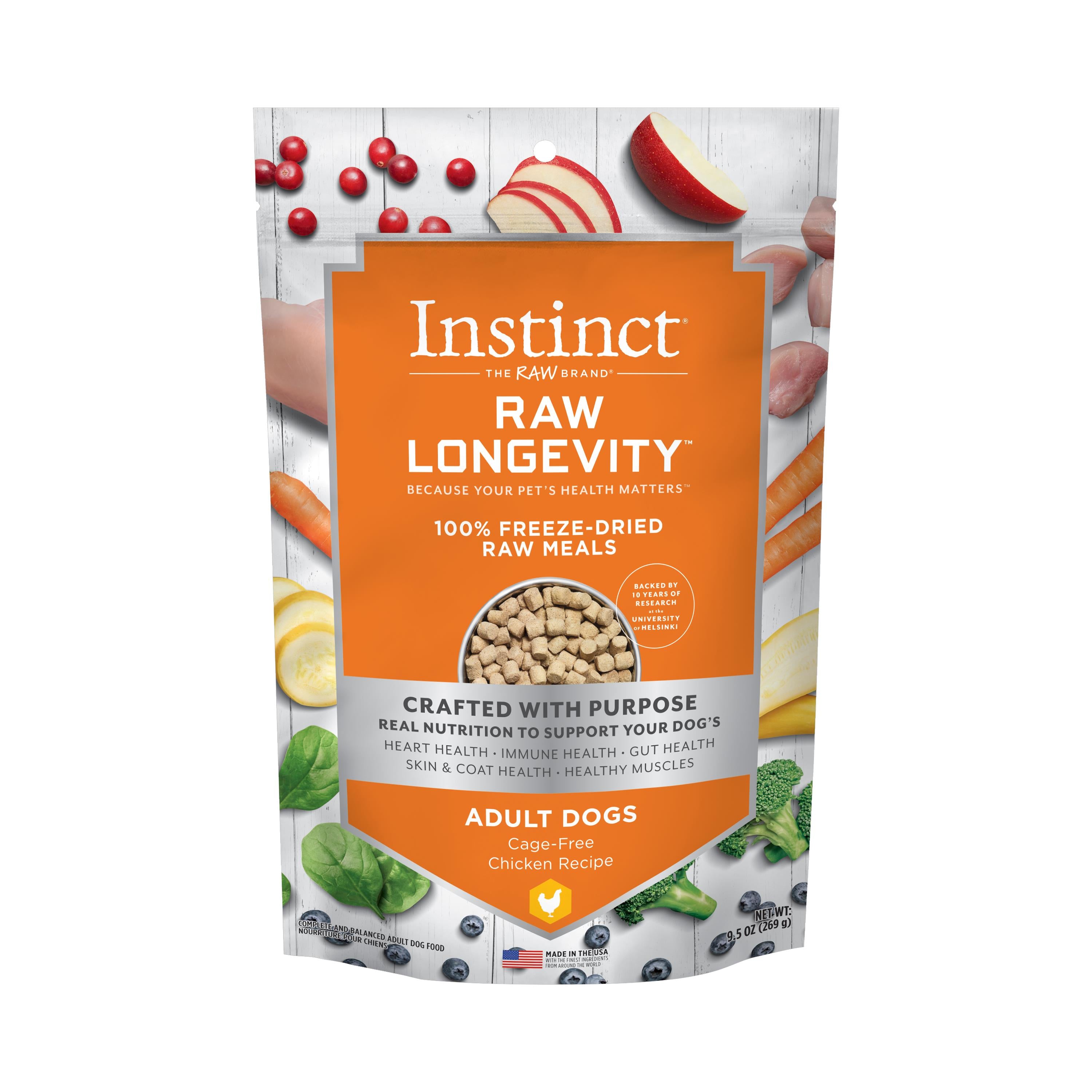 Instint Longevity 100% Freeze-Dried Raw Chicken Dog Food - 9.5 Oz  