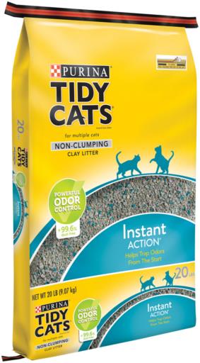 Purina Tidy Cats Instant Action Low-Dust Non-Clumping Odor Control Clay Multi-Cat Litter - 20 Lbs  