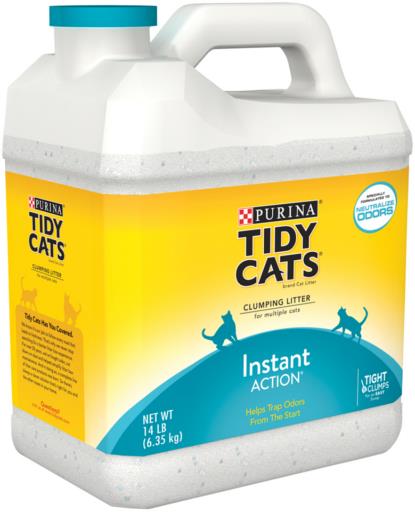 Purina Tidy Cats Iinstant Action Low-Dust Clumping Odor Control Clay Multi-Cat Litter - 14 Lbs - Case of 3  