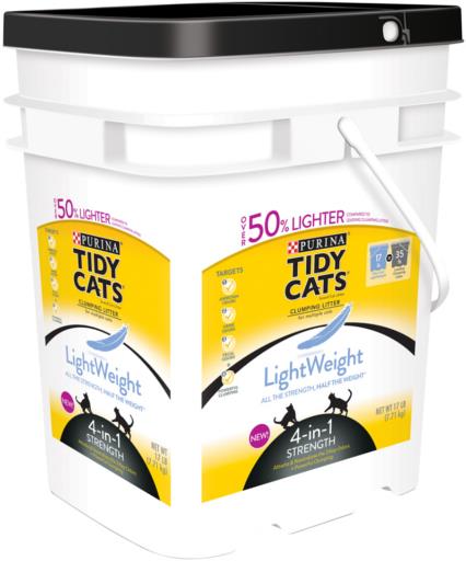 Purina Tidy Cats Lightweight 4-in-1 Strength Odor Control Clumping Clay Multi-Cat Litter - 17 Lbs  