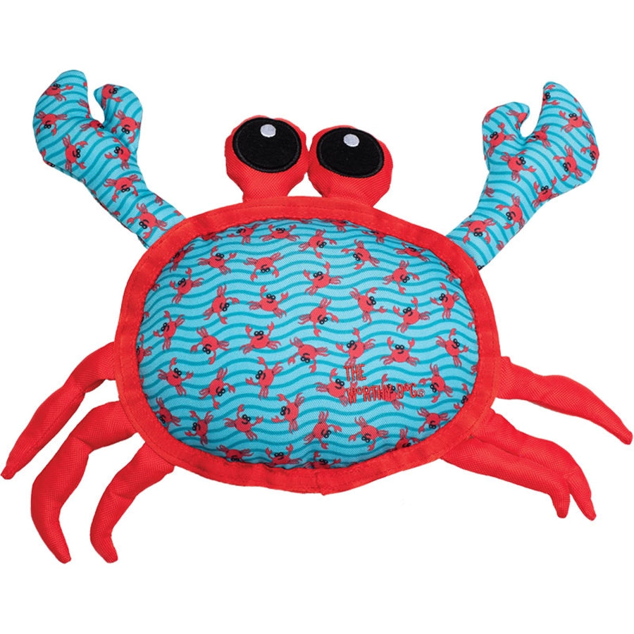 The Worthy Dog Crab Patterned Squeak Nylon and Plush Dog Toy