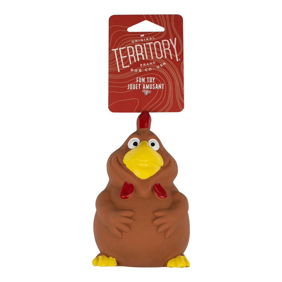 Territory Chicken Squeaker Chicken Latex Chew Dog Toy - 3.6 Inches