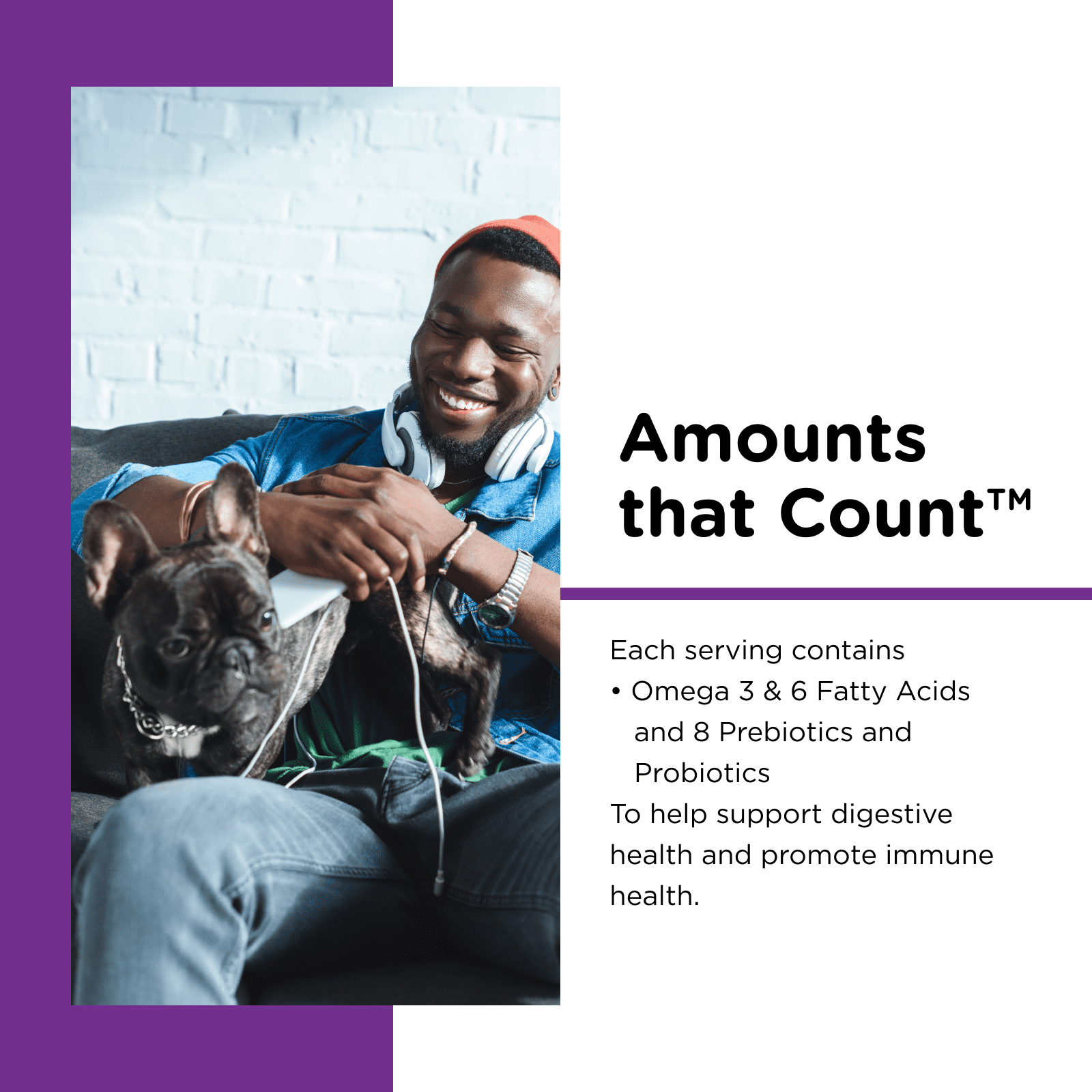 Nutri-Vet Daily Digestive and Immune Powder Omega-3-6 Supplemental Dog Food Topper - 1.76 Lbs - 30 Day Supply