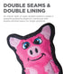 Outward Hound Invinceables No-Stuffing Durable Pig Soft Squeak Dog Toy - Pink - Extra Small  