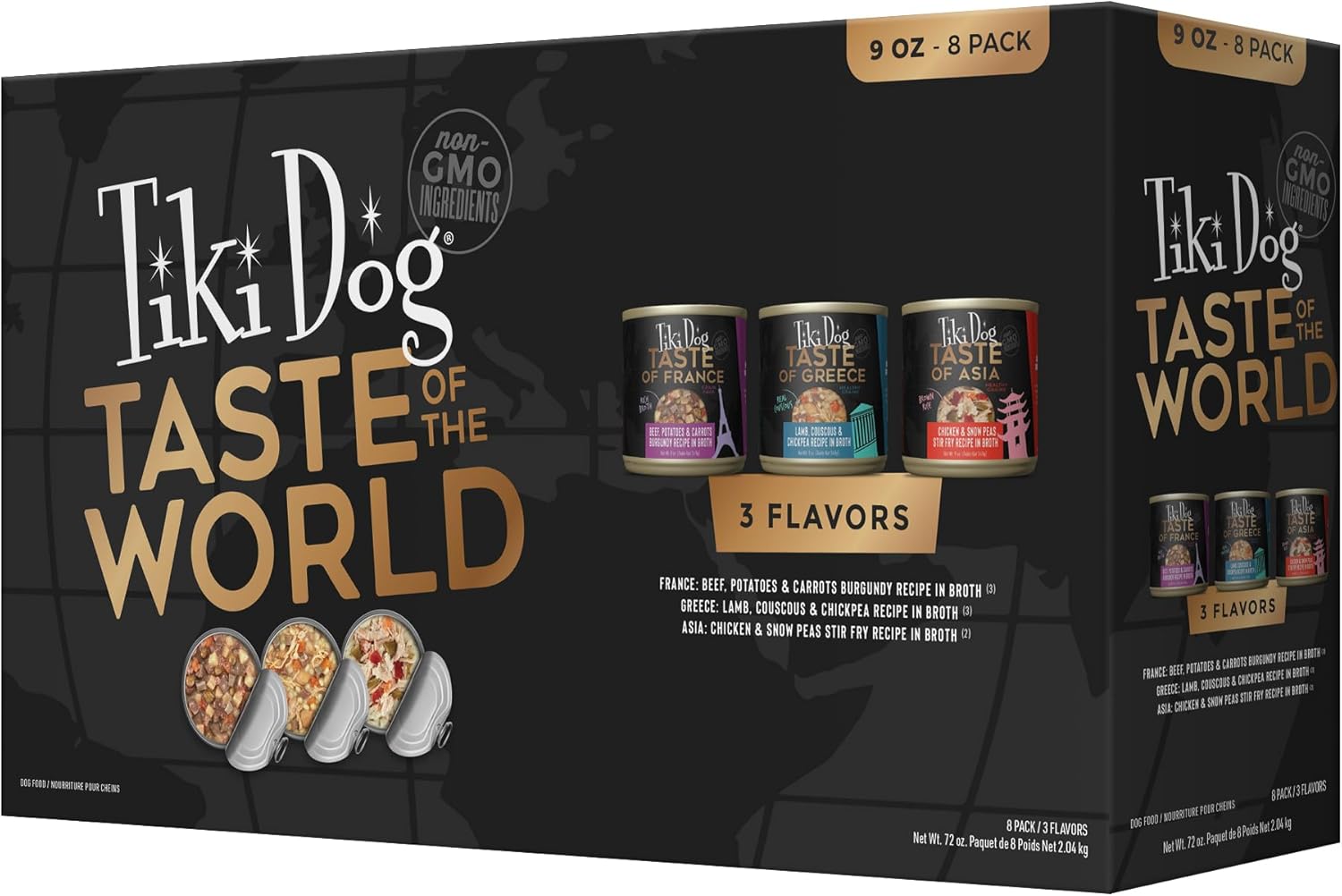 Tiki Dog Taste of The World France Greece and Asia in Broth Canned Dog Food - Variety Pack - 9 Oz - Case of 8 Default Title