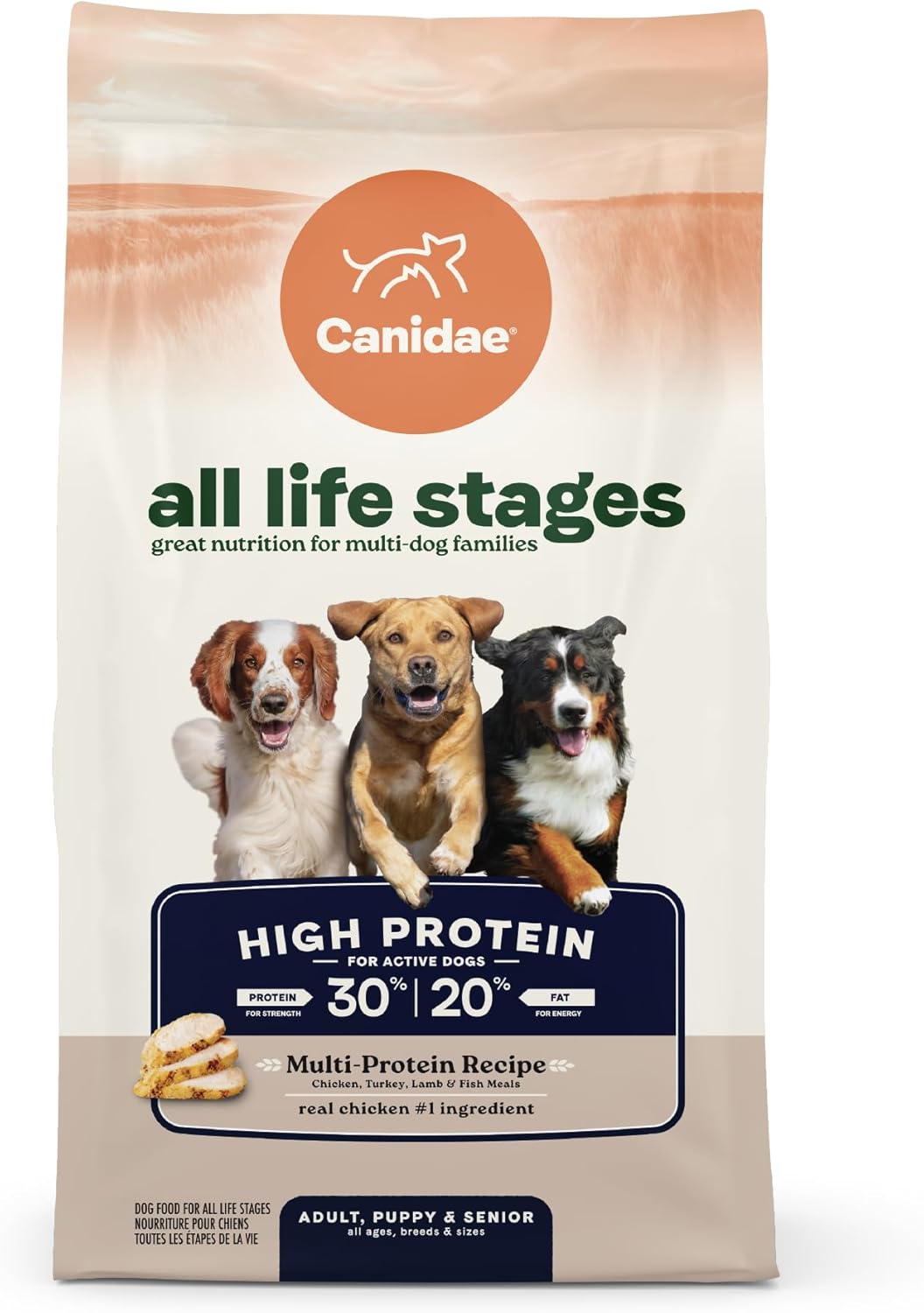 Canidae All Life Stages High-Protein Chicken Turkey Lamb Fish Dry Dog Food - 4 Lbs - Case of 6