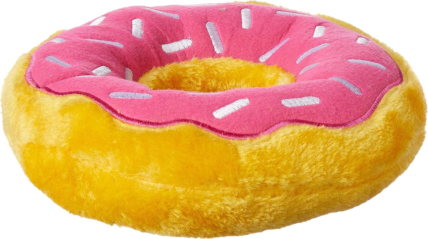 Zippy Paws Donutz Pink Strawberry Glazed with Sprinkles Squeak and Plush Dog Toy - Medium  