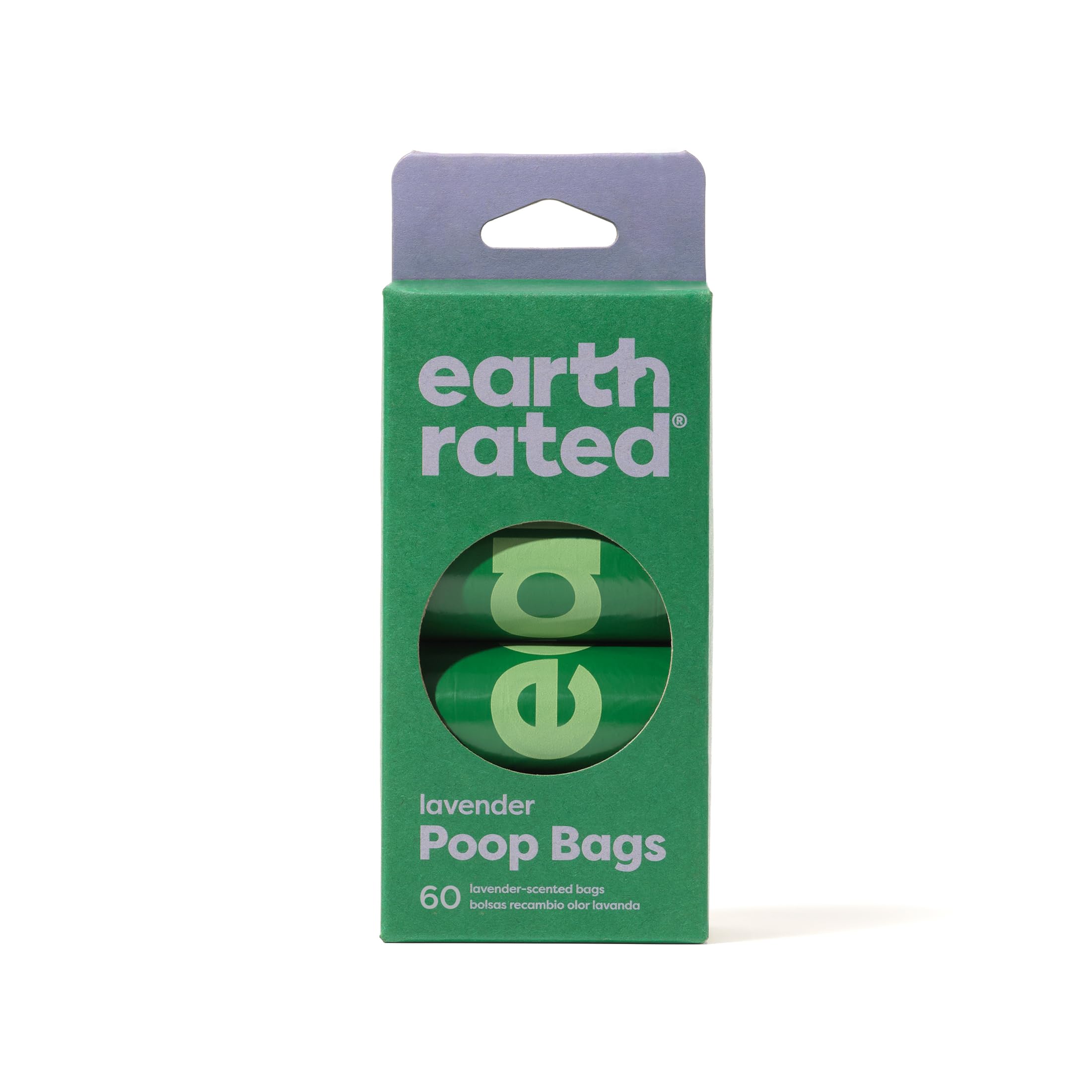 Earth Rated Lavender Scented Disposable Pet Wastebags - 4 Rolls or 60 Count