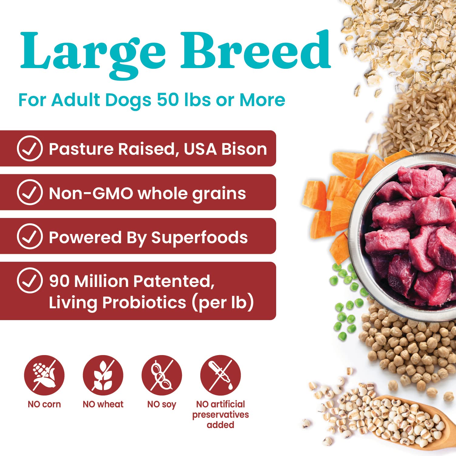 Solid Gold Wolf King Bison Brown Rice and Sweet Potato Adult Dry Dog Food - 12 Lbs  